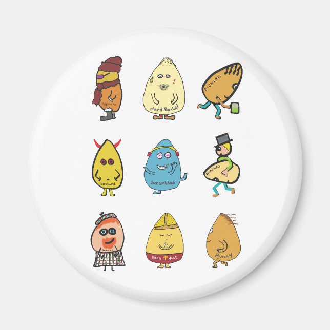 Aimant Canons à oeufs amusants (Devant)