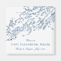 Cape Elizabeth Maine Carte Mariage élégant Favor