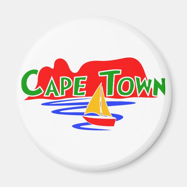 Aimant Cape Town Afrique du Sud Table Mountain Round Magn (Devant)