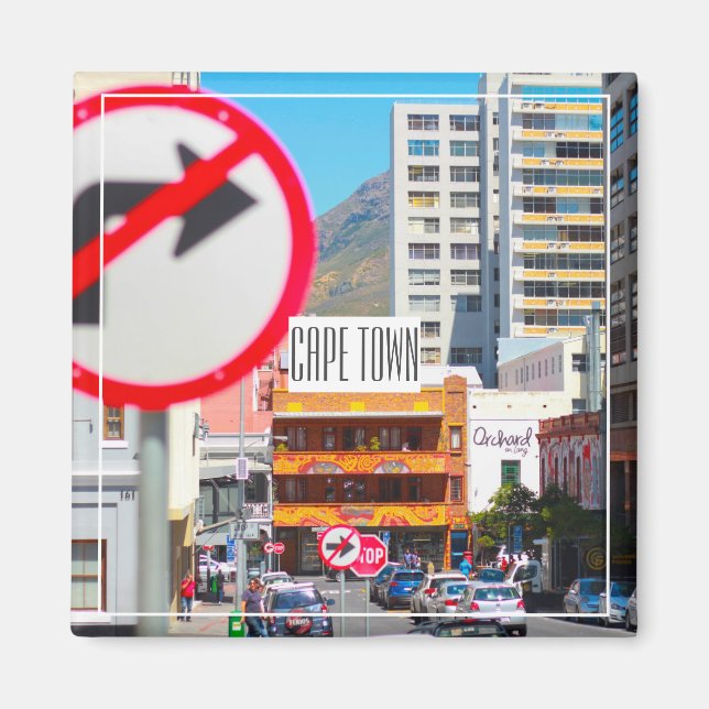 Aimant Cape Town Cityscape Street Afrique du Sud (Devant)