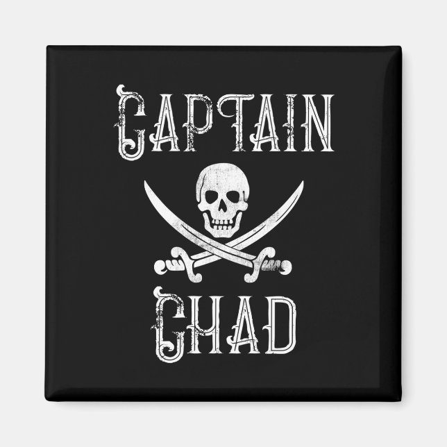 Aimant Capitaine Chad ponton pirate rétro  (Devant)
