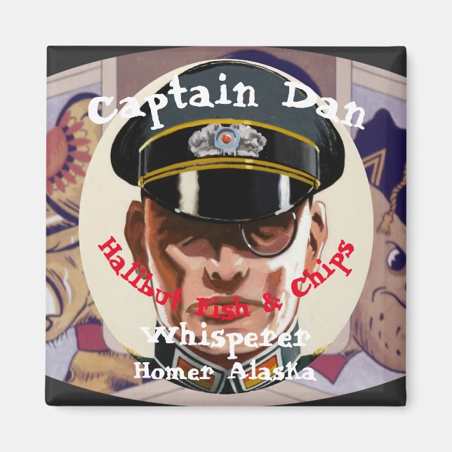 Aimant Capitaine Dan le poisson Whisperer Whittier Alaska (Devant)