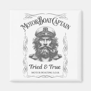 Aimant Capitaine de bateau à moteur drôle ponton lac bate
