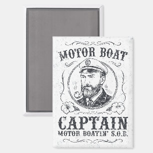 Aimant Capitaine de bateau à moteur drôle Pontoon bateau