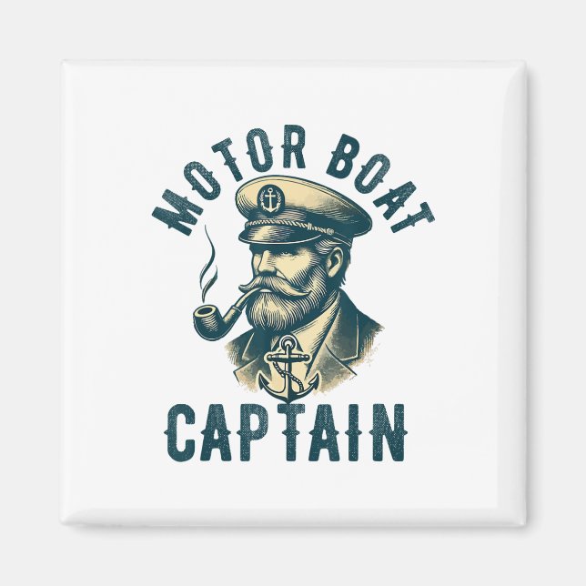 Aimant Capitaine de bateau à moteur pour propriétaire de  (Devant)