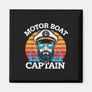 Aimant Capitaine de Bateau à Moteur Rétro Nautical Cool O