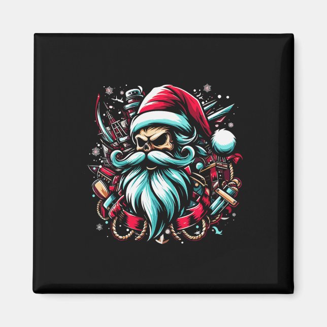 Aimant Capitaine de bateau de Noël pirate capitaine de na (Devant)