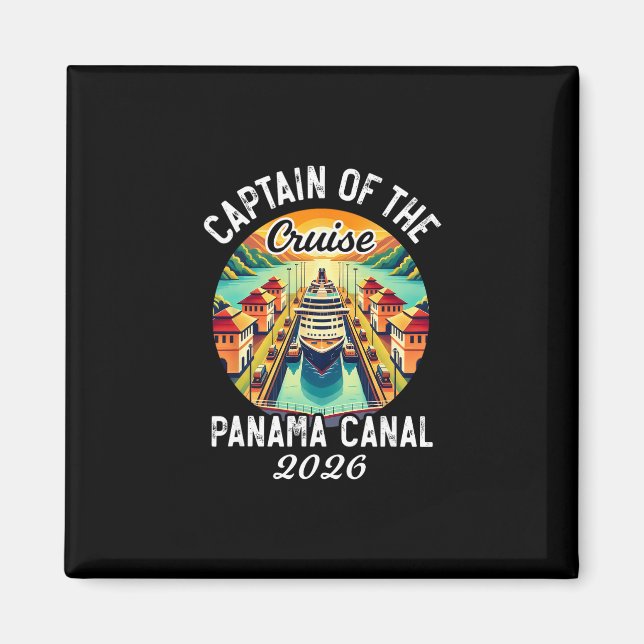 Aimant Capitaine de la croisière 2026 Canal de Panama Vin (Devant)