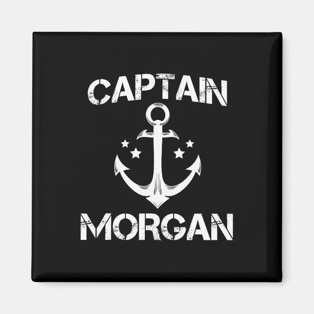 Aimant Capitaine Morgan Funny Anniversaire Nom de famille (Devant)