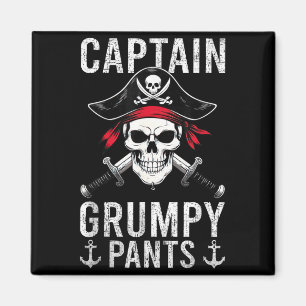 Aimant Capitaine Mpy Pantalon Évaluer Humour Crâne Graphi