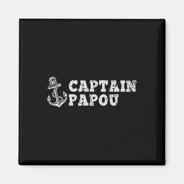 Aimant Capitaine Papou Voile Bateau Bateau Vintage Ancre  (Devant)