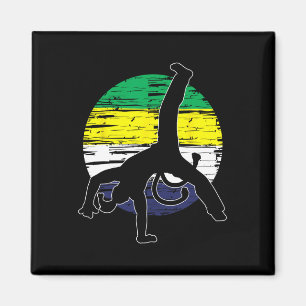 Aimant Capoeira Rétro - Amateur d'Arts Martiaux Kickboxin