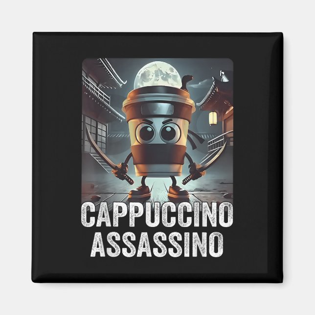 Aimant Cappuccino Ino, Italien Brainrot Meme, Espresso Me (Devant)