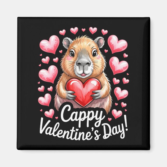 Aimant Cappy Valentine’s Day Cute Capybara Heart Design P (Devant)