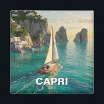 Aimant Capri Italie Voyage<br><div class="desc">Capri, joyau de la mer Tyrrhénienne, est l'une des îles les plus enchanteresses d'Italie, réputée pour ses impressionnantes falaises, ses eaux cristallines et son charme méditerranéen intemporel. Située dans la baie de Naples, Capri est depuis longtemps une retraite pour empereurs, artistes et voyageurs en quête de beauté et de tranquillité....</div>