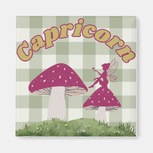 Aimant Capricorn Cottagecore esthétique Fairy Musroom Art