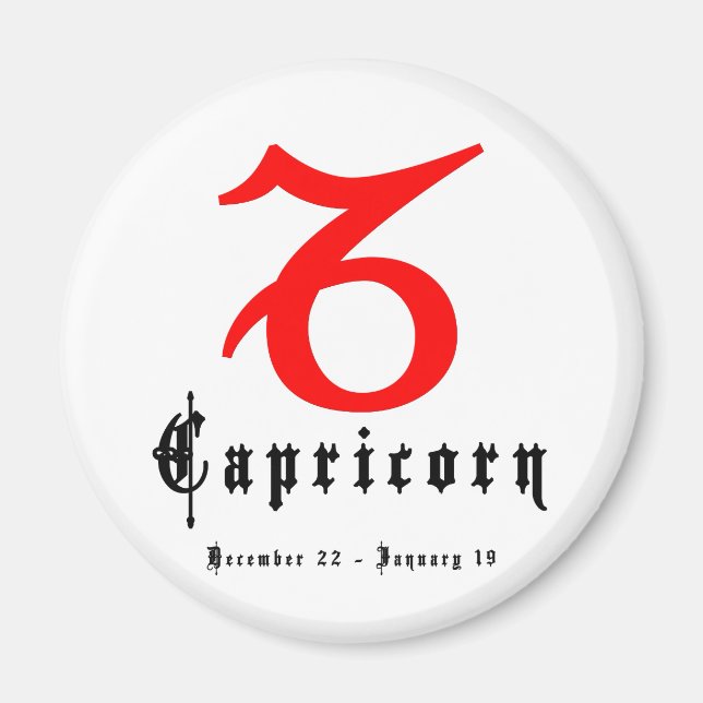 Aimant Capricorne, 22 décembre - 19 janvier (Devant)