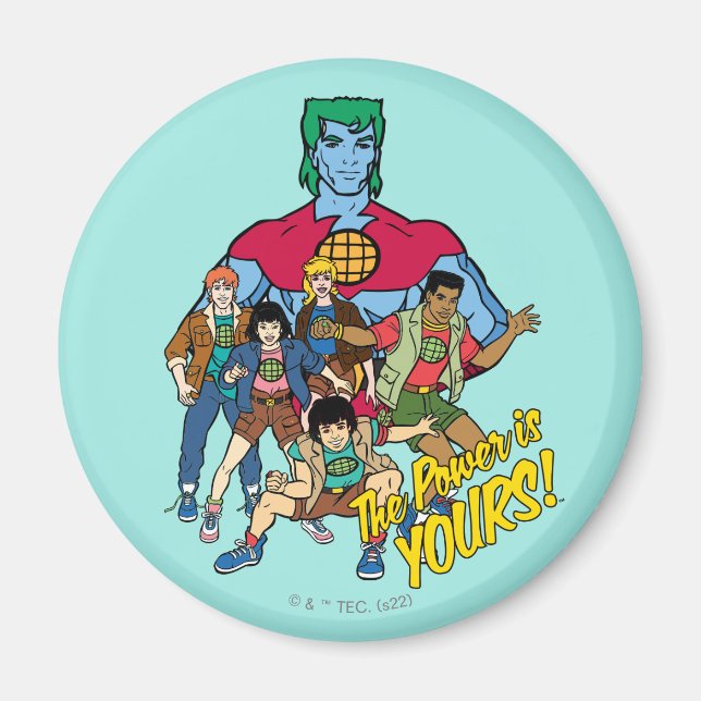 Aimant Captain Planet Group Graphic - La Puissance Est À  (Devant)