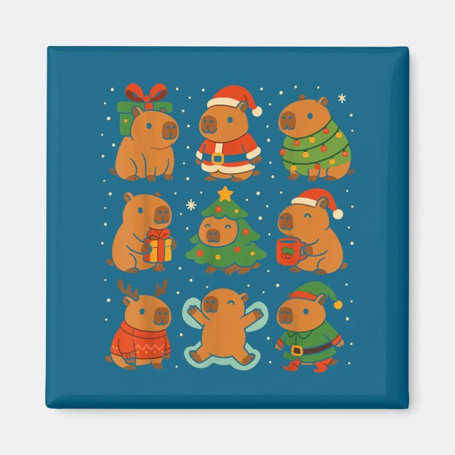 Aimant Capybara Christmas Shirt, Funny Capy Holidays  (Devant)
