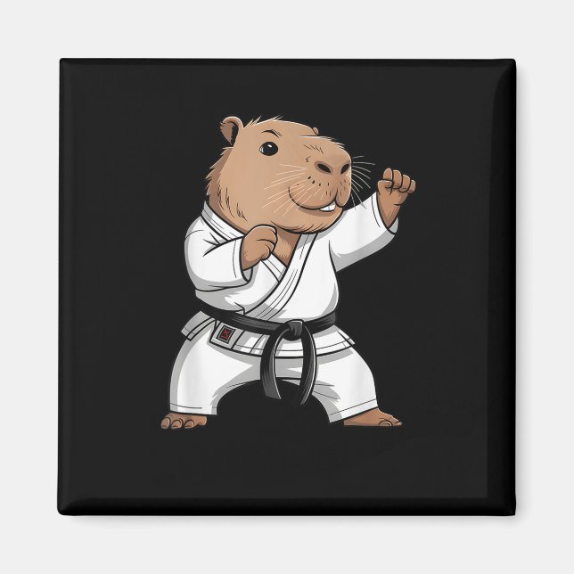 Aimant Capybara d'arts martiaux drôle de karaté taekwondo (Devant)