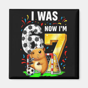 Aimant Capybara Football Anniversaire J'avais 6 ans Maint