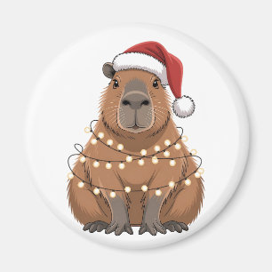 Aimant Capybara Noël Correspondant Drôle de Père Noël