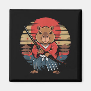 Aimant Capybara Samouraï Japonais