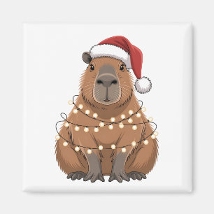 Aimant Capybara Xmas Correspondant drôle Père Noël