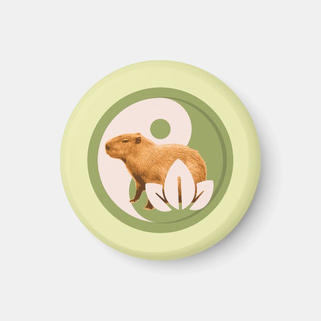 Aimant Capybara Zen Yin Yang Nature Paisible (Devant)