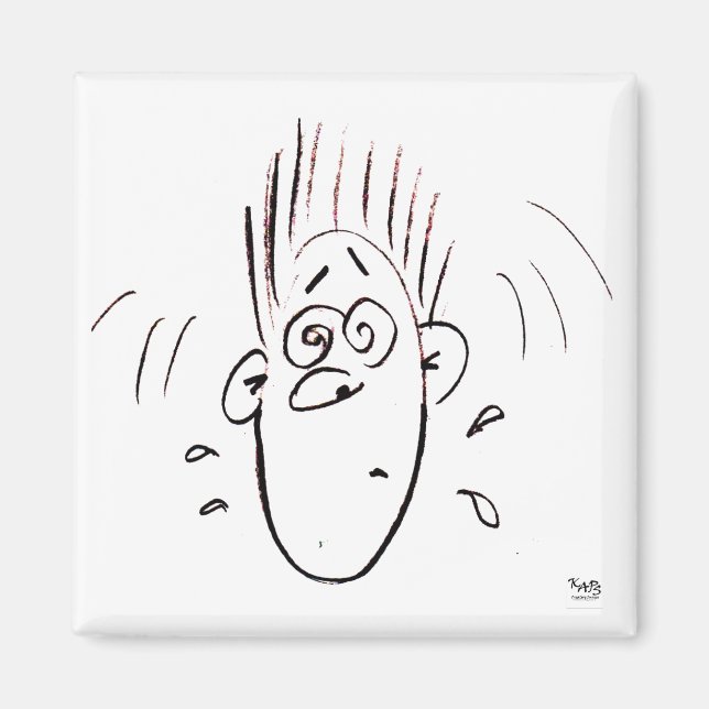 Aimant Caractère homme face aux expressions (Devant)