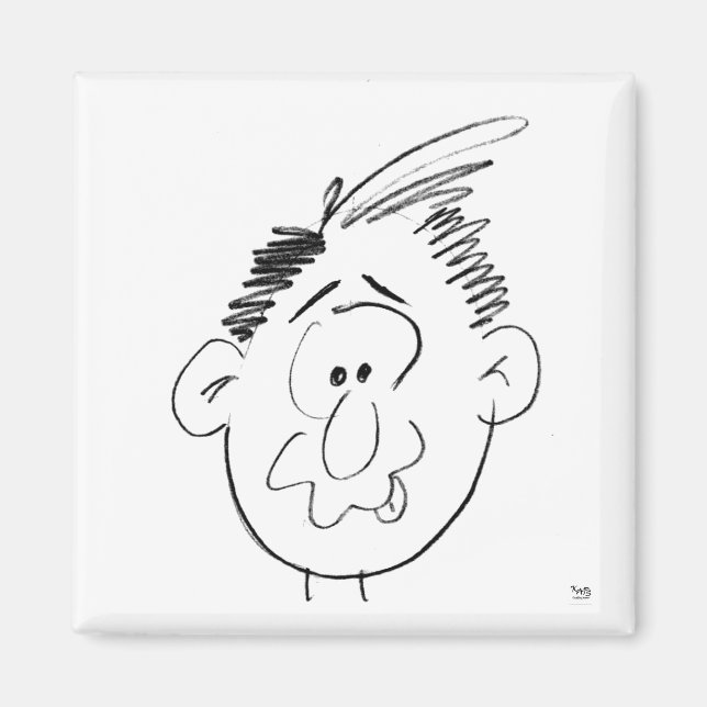 Aimant Caractère Silly Face Homme Animi (Devant)