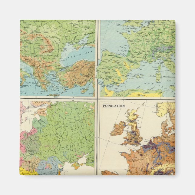 Aimant Caractéristiques physiques de l'Europe et populati (Devant)