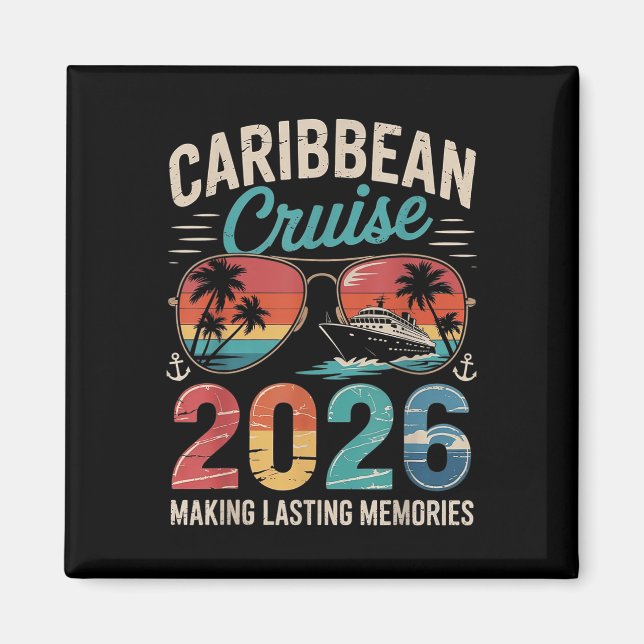 Aimant Caraibes Croisière 2026 Voyage Vacation Correspond (Devant)