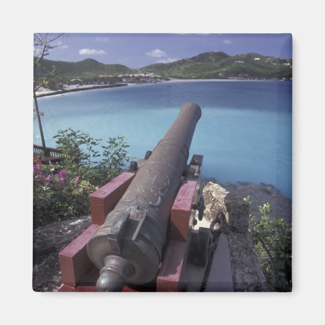 Aimant CARAÏBES, St. Barts, Connon visant dans la baie de (Devant)