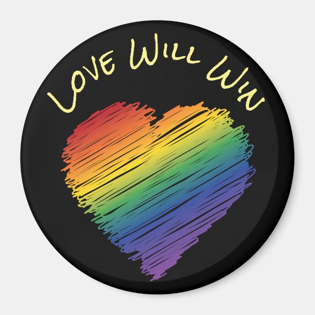 Aimant cardiaque arc-en-ciel (Devant)