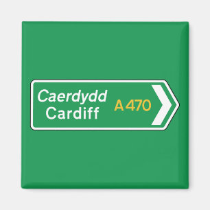 Aimant Cardiff, panneau routier BRITANNIQUE