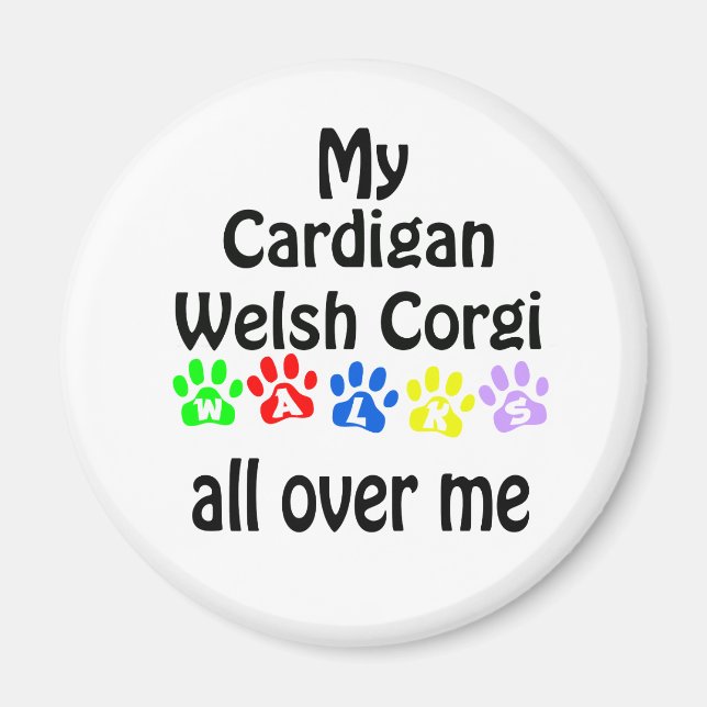 Aimant Cardigan Welsh Corgi Marche Design (Devant)