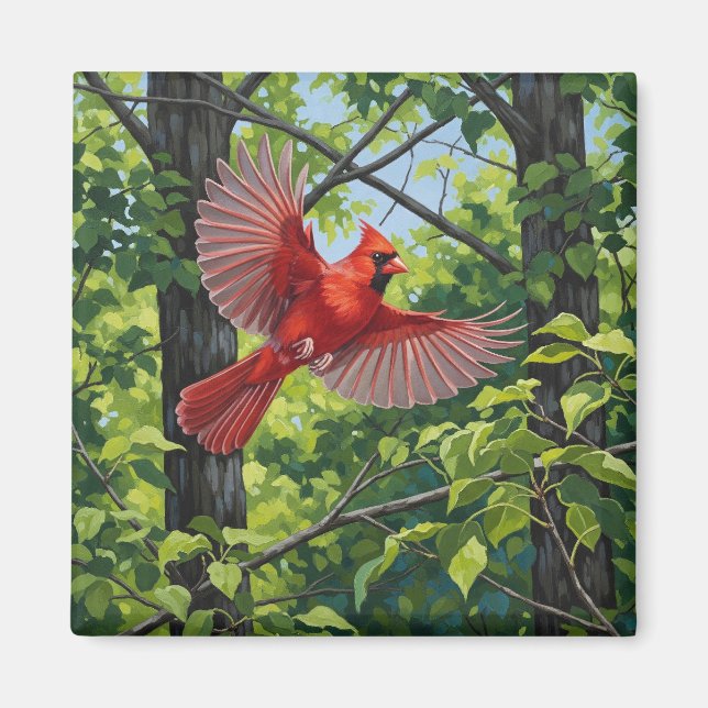 Aimant Cardinal nord, oiseau de l'État de Virginie-Occide (Devant)