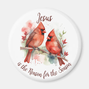 Aimant Cardinal rouge de Noël Jésus raison de la saison