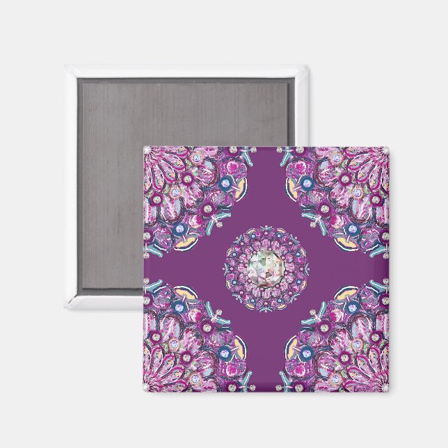 Aimant Cardinal rouge Rosace (Recto/Verso)