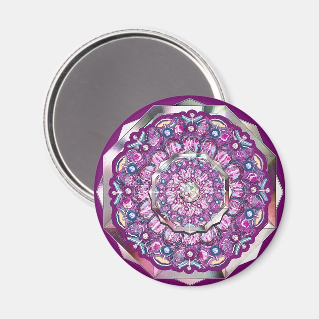 Aimant Cardinal rouge Rosace (Recto/Verso)