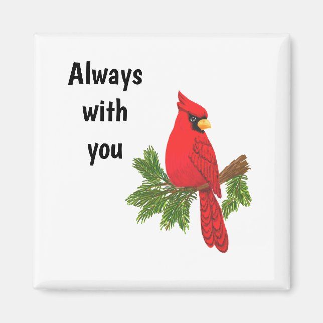 aimant cardinal, toujours avec toi, oiseau, sympat (Devant)