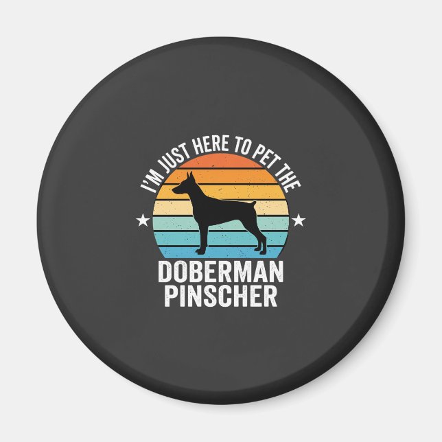 Aimant Caressez le Doberman Pinscher Rétro (Devant)