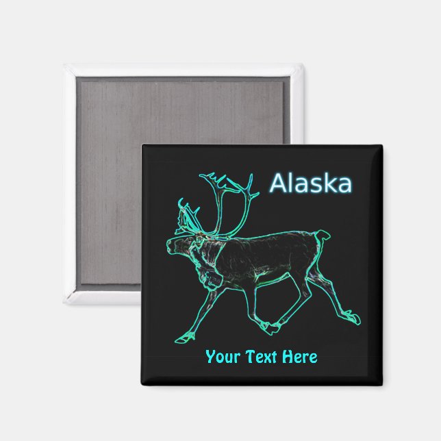 Aimant Caribou électrique - Alaska (Recto/Verso)