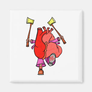 Aimant Caricature amusante sur l'attaque cardiaque