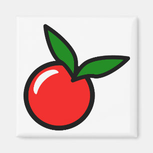 Aimant Caricature aux fruits rouges pomme à cerise