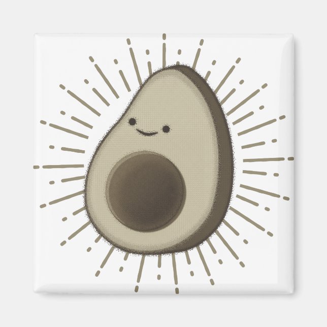 Aimant Caricature Cute Avocado De Style Vintage (Devant)