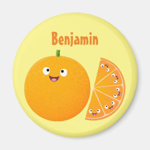 Aimant Caricature d'agrumes d'orange