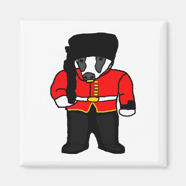 Aimant Caricature de Beefeater Badger de la Garde royale  (Devant)