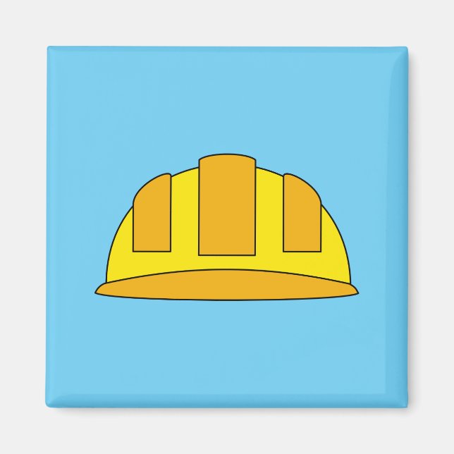 Aimant Caricature de Casquette dur jaune (Devant)